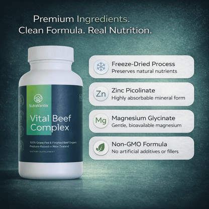 Grass-fed beef organ supplement third-party tested and cGMP manufactured